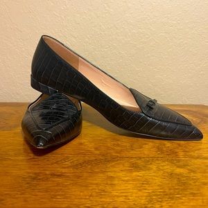 Classic pointed flats in reptile skin pattern - worn once!